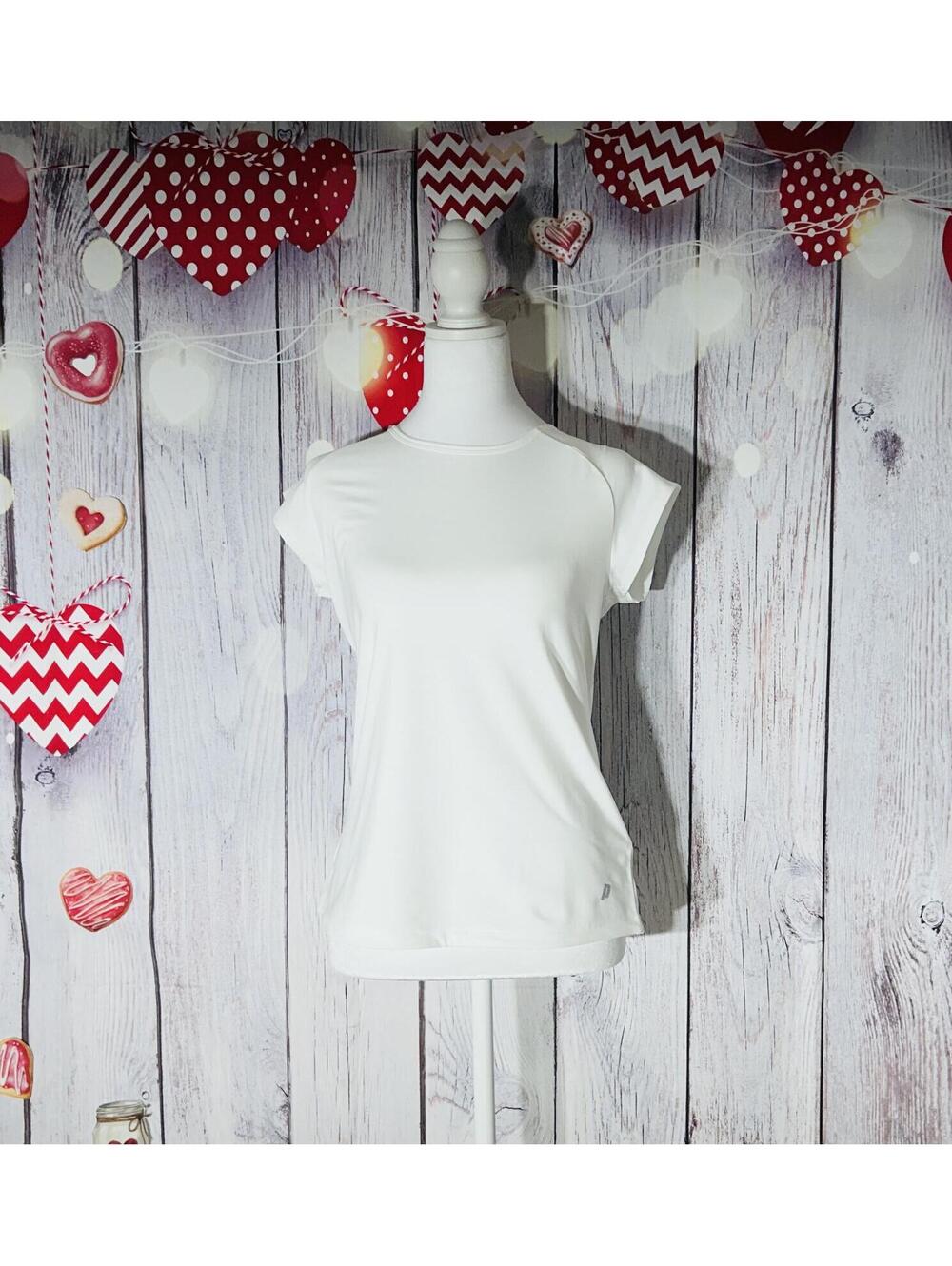 Prince White Crewneck Tennis Shirt Perforated Back Athletic Womens Size Small